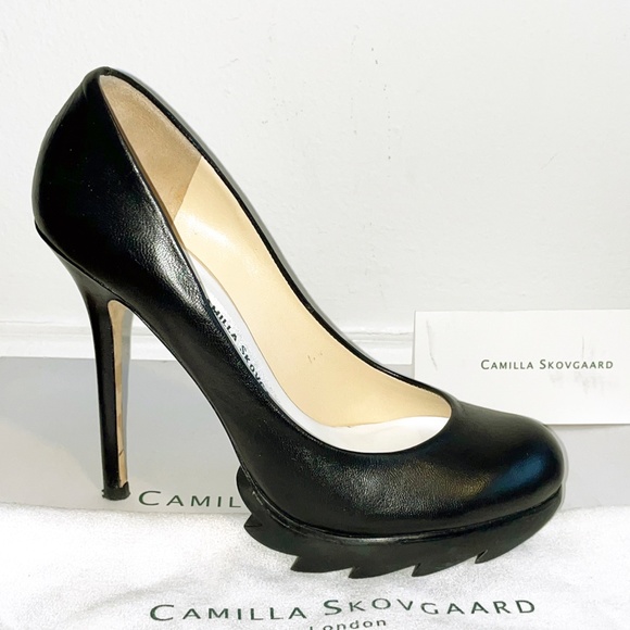 Camilla Skovgaard Leather Pumps, with Stiletto Heels and Saw Platforms - Picture 8 of 13